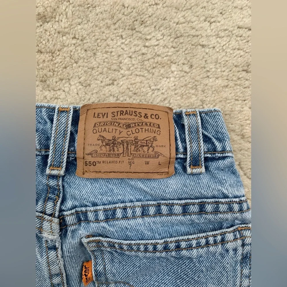 Vintage Little Levi’s Size 7 Orange Tab 550 Denim Jean Shorts - Picture 8 of 8
